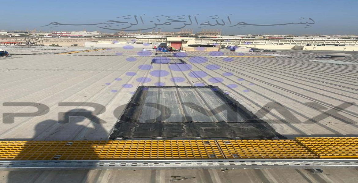 Enerplastic - metal roof waterproofing project by Promax in Dubai, UAE